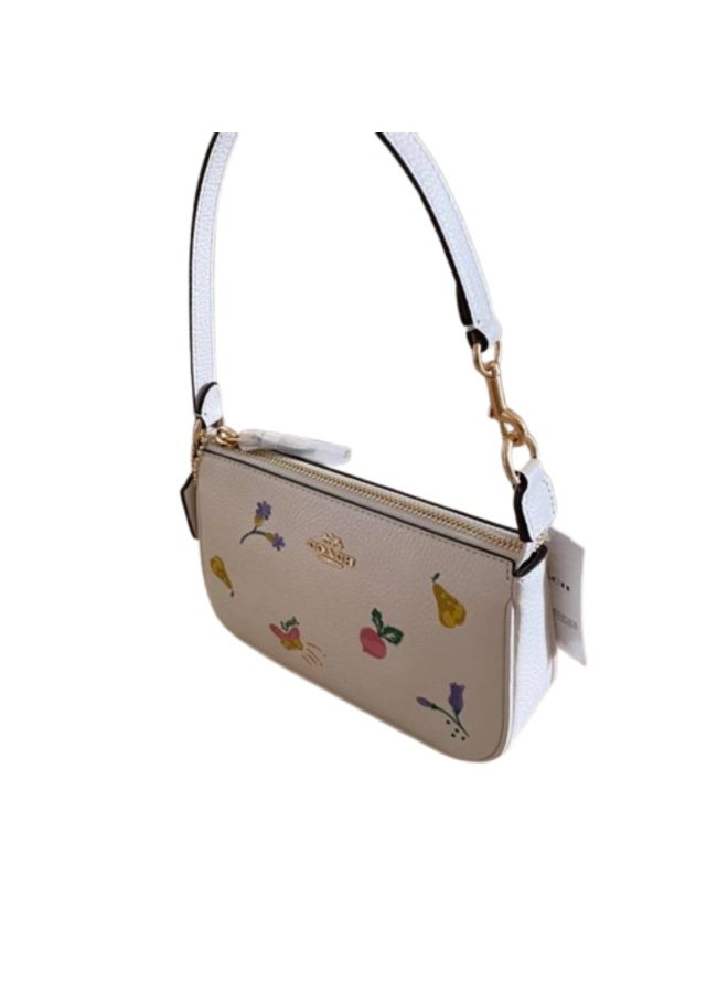 coachoutlet Coach Nolita 19 Leather Wristlet Handbag with Daisy Embroidery – White - Image 3